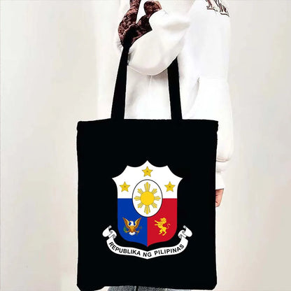 Heart Philippines Country Flag Map Coat of arms Travel Souvenir Butterfly Landmark Shoulder Shopper Canvas Tote Bag Cute Handbag