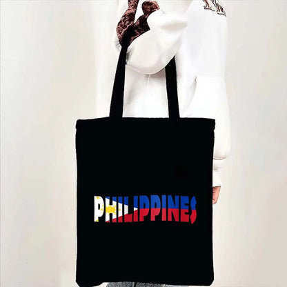 Heart Philippines Country Flag Map Coat of arms Travel Souvenir Butterfly Landmark Shoulder Shopper Canvas Tote Bag Cute Handbag